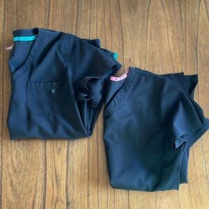 Bundle of 2 Black Scrub Tops